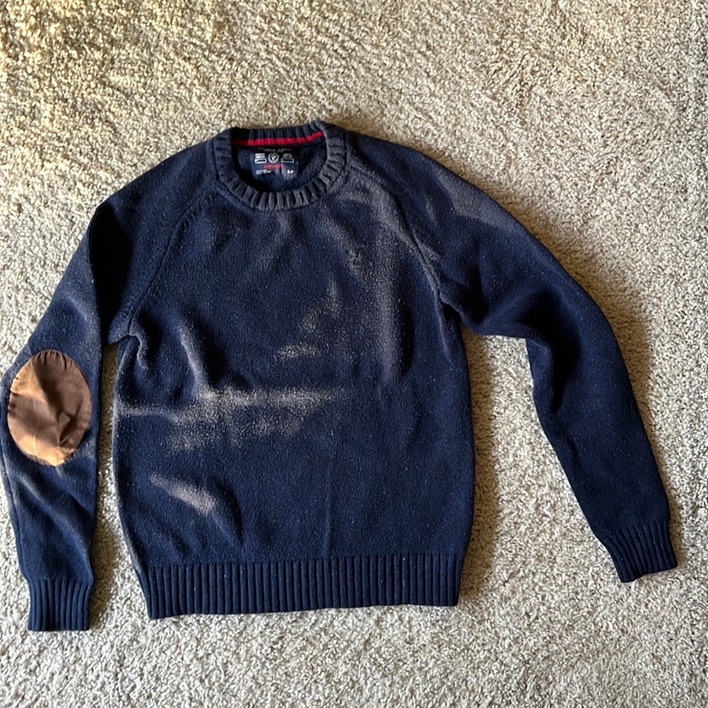 Navy Blue Men’s American Eagle Sweater with elbow patches